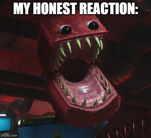 my honest reaction | MY HONEST REACTION: | image tagged in poppy playtime | made w/ Imgflip meme maker