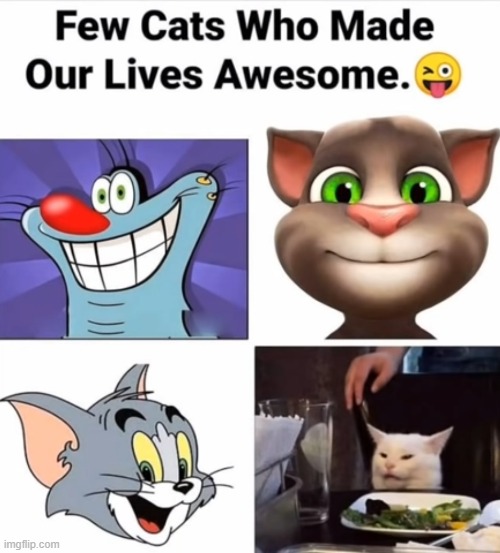 image tagged in repost,tom and jerry,talking tom,woman yelling at cat,oggy and the cockroaches | made w/ Imgflip meme maker