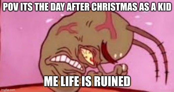 Visible Frustration | POV ITS THE DAY AFTER CHRISTMAS AS A KID; ME LIFE IS RUINED | image tagged in visible frustration,christmas | made w/ Imgflip meme maker