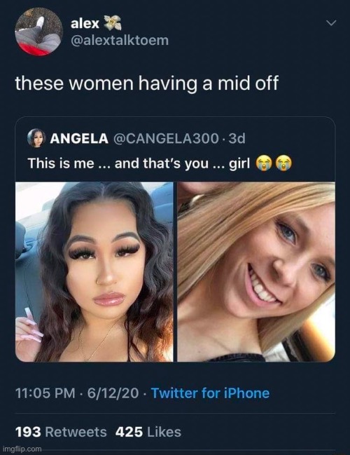 women mid off | image tagged in women mid off | made w/ Imgflip meme maker