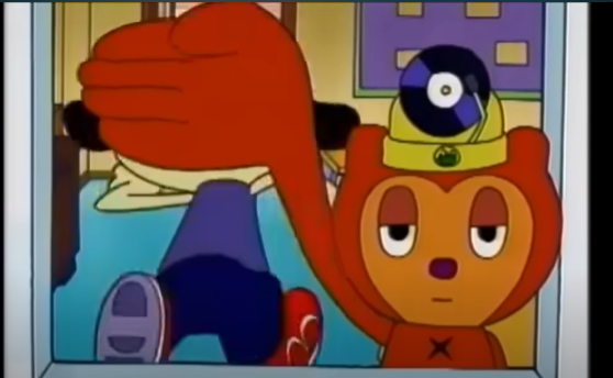 High Quality PJ covering Parappa's face Blank Meme Template