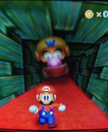 Wario Apparition chasing Mario Blank Meme Template