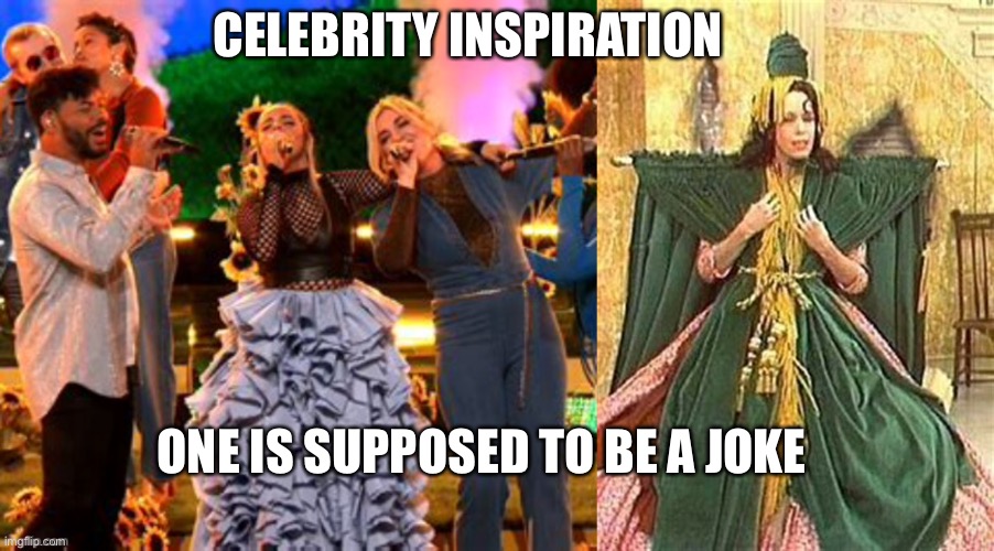 Car wash inspired | CELEBRITY INSPIRATION; ONE IS SUPPOSED TO BE A JOKE | image tagged in fashion police,celebrity,gullible | made w/ Imgflip meme maker
