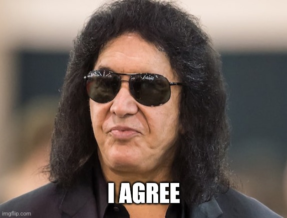 Gene Simmons | I AGREE | image tagged in gene simmons | made w/ Imgflip meme maker