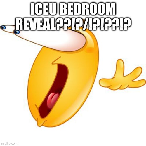 Surprised face emoji | ICEU BEDROOM REVEAL??!?/!?!??!? | image tagged in surprised face emoji | made w/ Imgflip meme maker