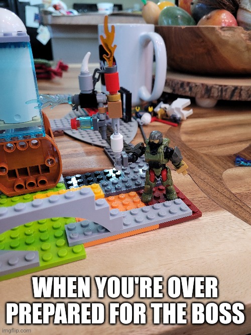 Help me... | WHEN YOU'RE OVER PREPARED FOR THE BOSS | image tagged in aaa | made w/ Imgflip meme maker