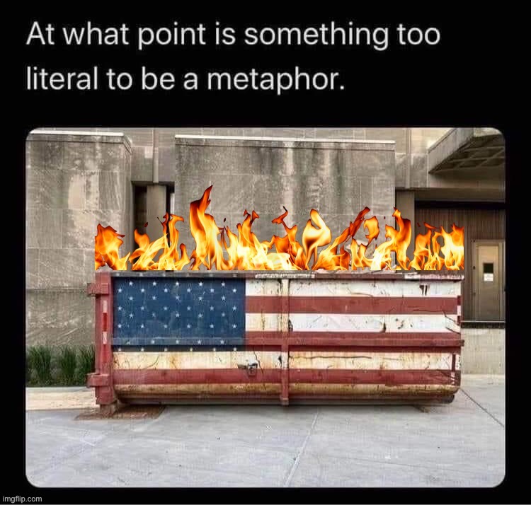 I’m thankful things aren’t even worse. But I’m not breaking new ground in observing our country has profound sicknesses. | image tagged in usa dumpster fire metaphor,america,thanksgiving,sickness,dumpster fire,patriotism | made w/ Imgflip meme maker