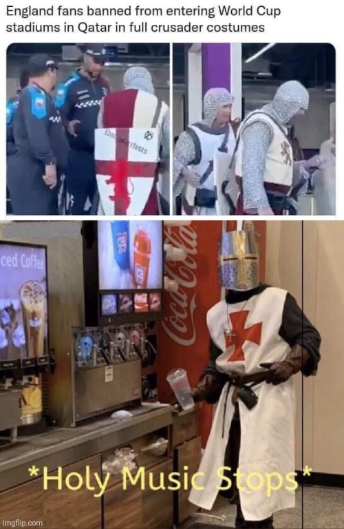 Crusaders banned from game | image tagged in crusader | made w/ Imgflip meme maker