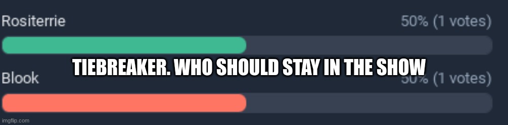 TIEBREAKER. WHO SHOULD STAY IN THE SHOW | made w/ Imgflip meme maker