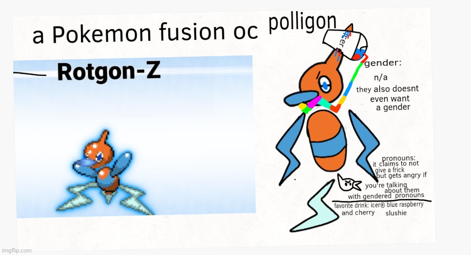 Polligon ( pokemon fusion oc ) | image tagged in pokemon,porygon-z,slushie | made w/ Imgflip meme maker