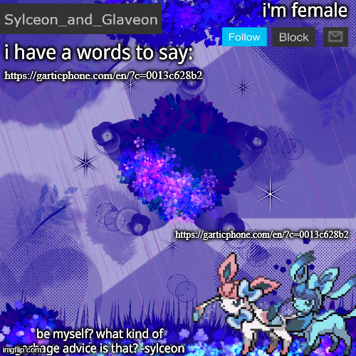 Sylceon_and_Glaveon 4.0 | https://garticphone.com/en/?c=0013c628b2; https://garticphone.com/en/?c=0013c628b2 | image tagged in sylceon_and_glaveon 4 0 | made w/ Imgflip meme maker