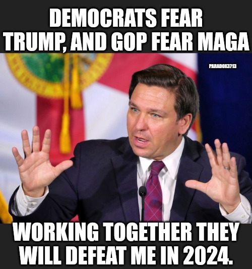 When your true enemies invest heavily in your defeat. |  DEMOCRATS FEAR TRUMP, AND GOP FEAR MAGA; PARADOX3713; WORKING TOGETHER THEY WILL DEFEAT ME IN 2024. | image tagged in memes,politics,gop,democrats,republicans,maga | made w/ Imgflip meme maker