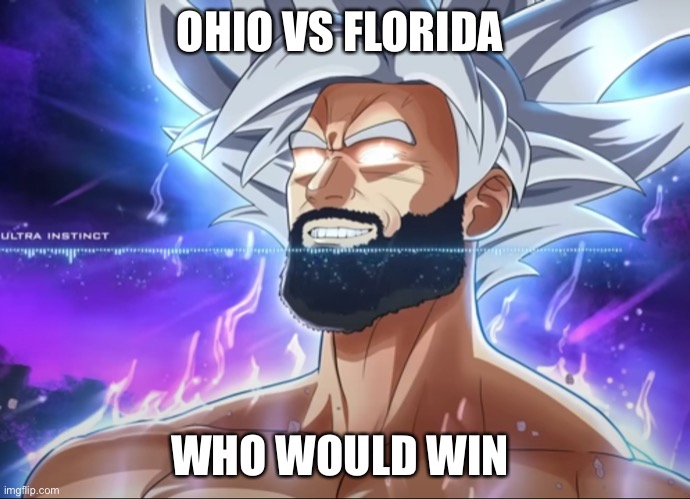 Ohio is where there are demons and in Florida people ARE the Demons | OHIO VS FLORIDA; WHO WOULD WIN | image tagged in tera chad | made w/ Imgflip meme maker