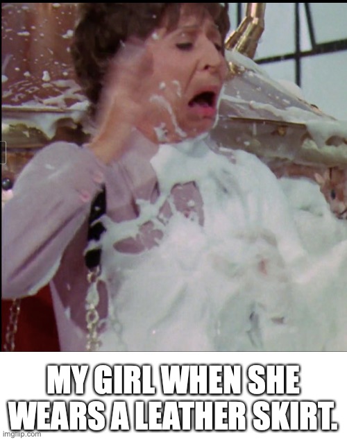 Mike TeVee's Mom | MY GIRL WHEN SHE WEARS A LEATHER SKIRT. | image tagged in willy wonka,movies,memes,savage memes | made w/ Imgflip meme maker