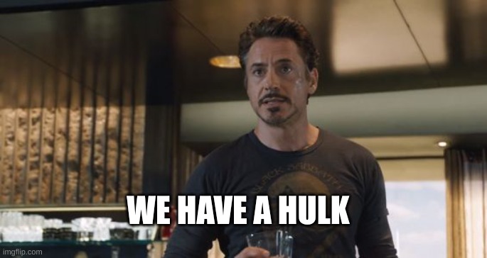 WE HAVE THE HULK | WE HAVE A HULK | image tagged in we have the hulk | made w/ Imgflip meme maker