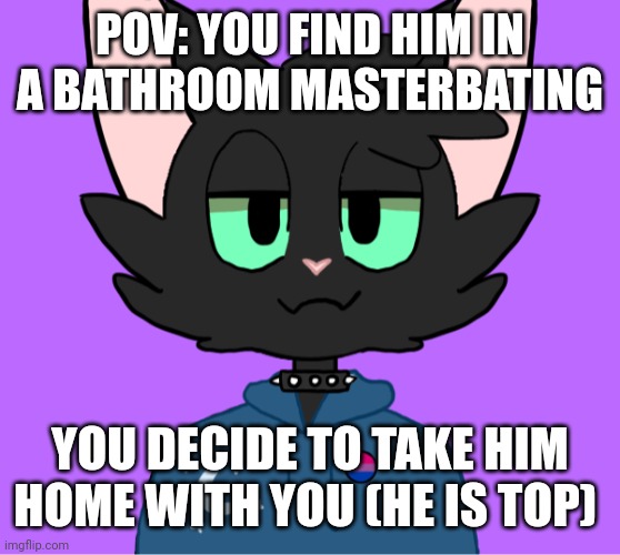 He is a Dom top ( send me me chat and pic of Oc in comments) | POV: YOU FIND HIM IN A BATHROOM MASTERBATING; YOU DECIDE TO TAKE HIM HOME WITH YOU (HE IS TOP) | image tagged in splash the furry | made w/ Imgflip meme maker