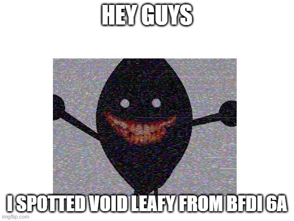 HEY GUYS; I SPOTTED VOID LEAFY FROM BFDI 6A | made w/ Imgflip meme maker