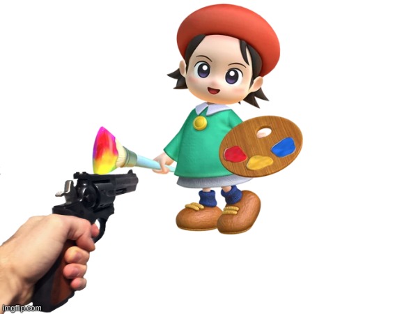 Pointing Adeleine with a gun | image tagged in adeleine,gun,memes,funny | made w/ Imgflip meme maker
