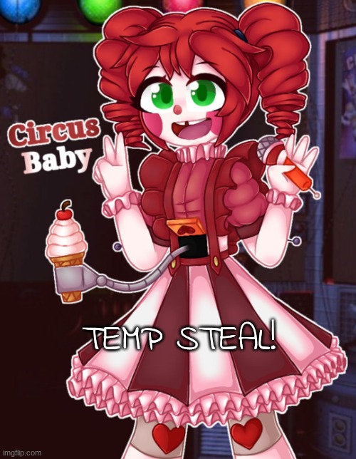 hehehhehehehe | TEMP STEAL! | image tagged in circus_baby_and_eli_afton temp,memes,funny,sammy,fuck your temp,lol | made w/ Imgflip meme maker