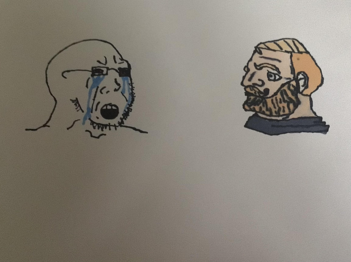 Soyboy vs Yes Chad but I Drew it Blank Meme Template