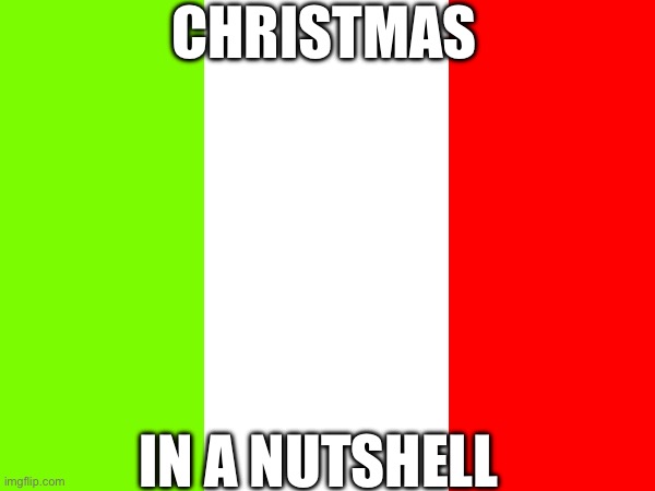  CHRISTMAS; IN A NUTSHELL | image tagged in christmas,nutshell,in a nutshell | made w/ Imgflip meme maker