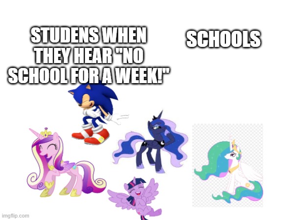 STUDENS WHEN THEY HEAR "NO SCHOOL FOR A WEEK!"; SCHOOLS | made w/ Imgflip meme maker
