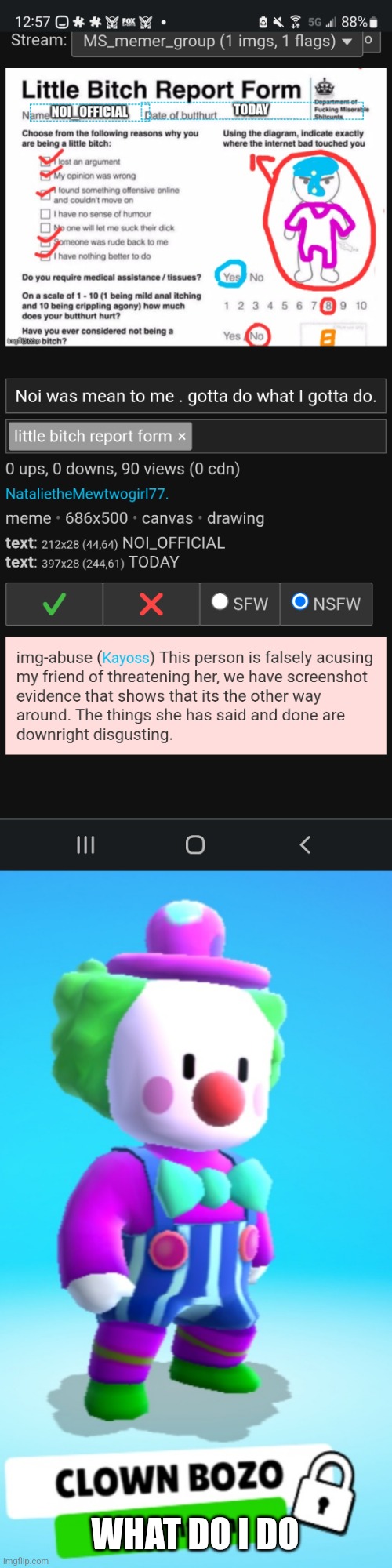 Seems like something that isnt msmgs problem | WHAT DO I DO | image tagged in clown bozo | made w/ Imgflip meme maker