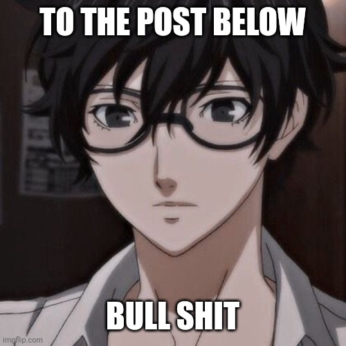 Ren has seen some shit | TO THE POST BELOW; BULL SHIT | image tagged in ren has seen some shit | made w/ Imgflip meme maker