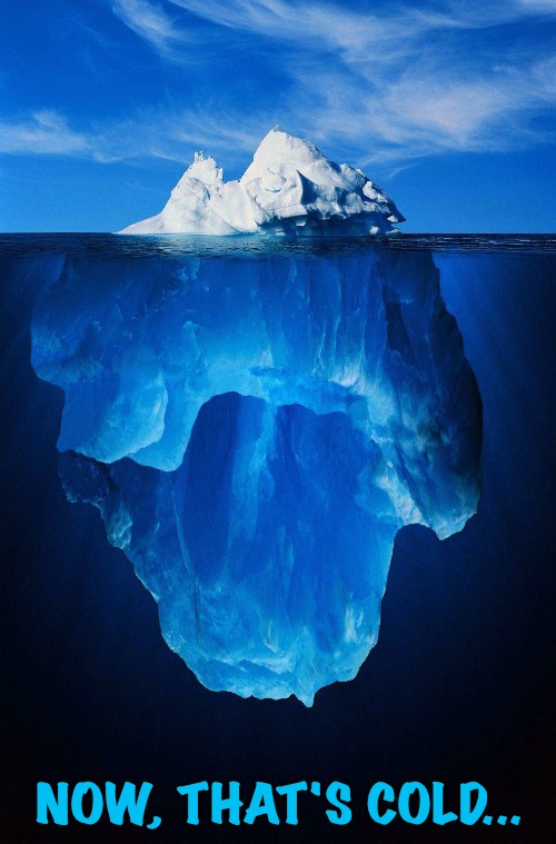 iceberg | NOW, THAT'S COLD... | image tagged in iceberg | made w/ Imgflip meme maker