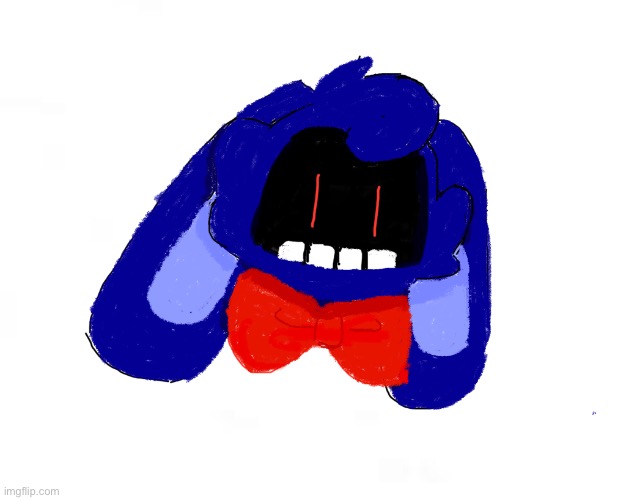 here’s withered Bonnie, I drew this on my phone- :D | image tagged in because yes | made w/ Imgflip meme maker