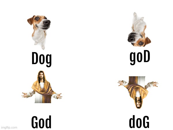 English is confusing | goD; Dog; God; doG | image tagged in memes,confused confusing confusion | made w/ Imgflip meme maker