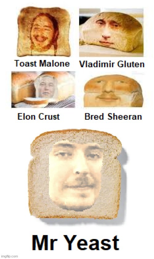 Brains when bread | image tagged in bread,gluten,yeast,toast,crust,bred | made w/ Imgflip meme maker