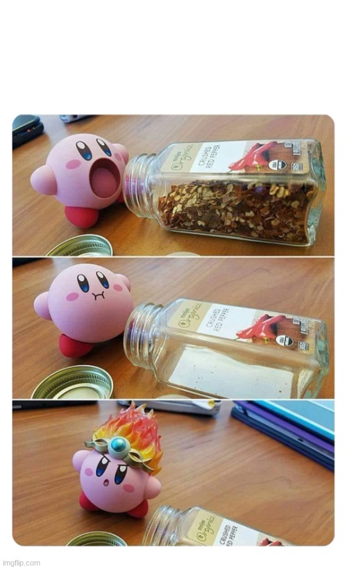 Kirby eating spice | image tagged in kirby,kirby eat flames | made w/ Imgflip meme maker