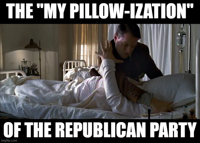 The My Pillow-ization | THE "MY PILLOW-IZATION"; OF THE REPUBLICAN PARTY | image tagged in my pillow guy,oliver twist please sir,more,pillow,please,you know the rules and so do i say goodbye | made w/ Imgflip meme maker
