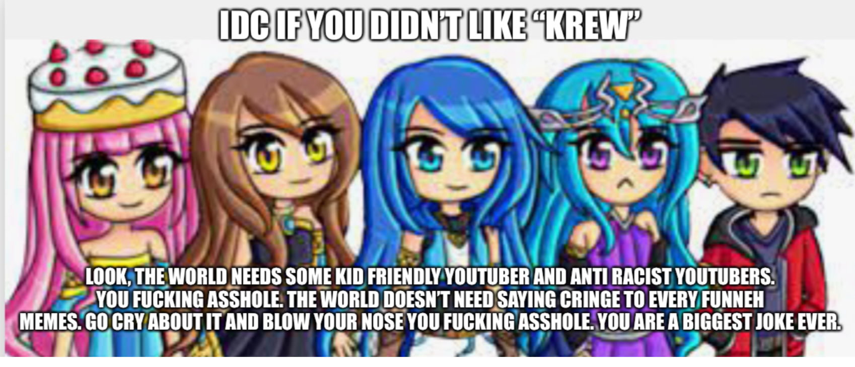 High Quality Idc if you didnt like krew Blank Meme Template