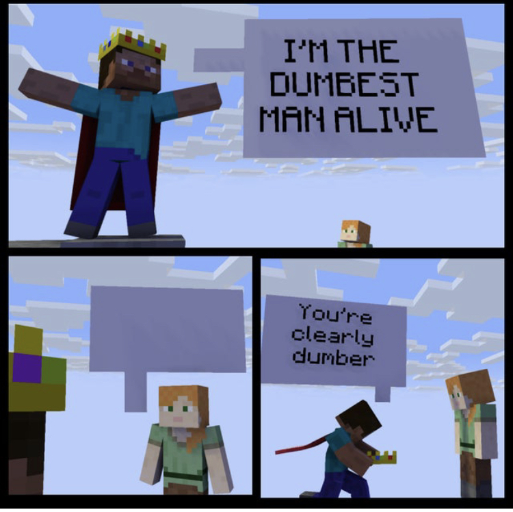 Minecraft dumb and dumber Blank Meme Template
