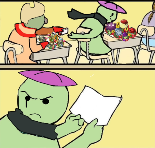 High Quality Passing notes PVZ edition Blank Meme Template