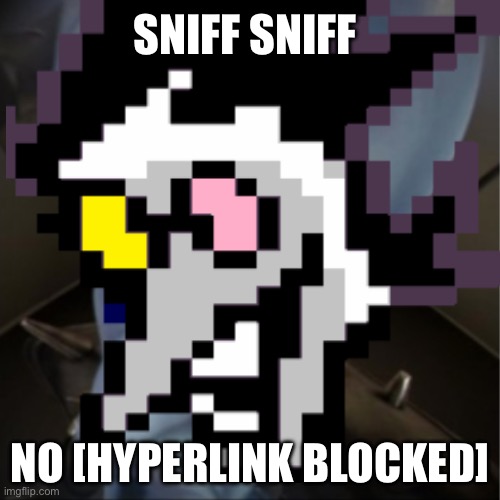 SNIFF SNIFF; NO [HYPERLINK BLOCKED] | made w/ Imgflip meme maker