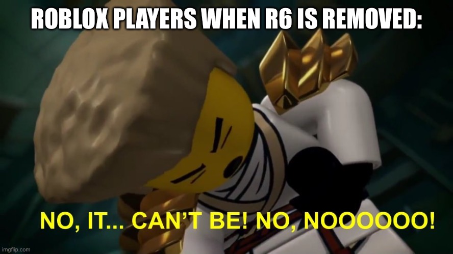 No, It Can't Be! | ROBLOX PLAYERS WHEN R6 IS REMOVED: | image tagged in no it can't be | made w/ Imgflip meme maker