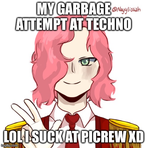 Pi crew is nice but I suck at making people with it [U did good! -Gray] | MY GARBAGE ATTEMPT AT TECHNO; LOL I SUCK AT PICREW XD | made w/ Imgflip meme maker