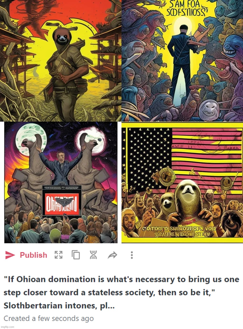 ...edging his loyalty - for now. | image tagged in slobertarian ohioan domination,slothbertarian,ohio,stateless society,ancap,ohioan domination | made w/ Imgflip meme maker