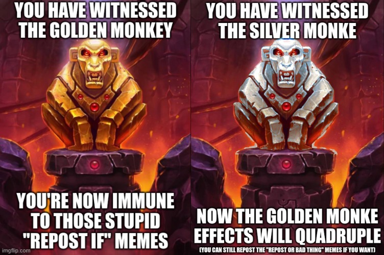 image tagged in witness the golden monkey's power,witness the silver monkey's power | made w/ Imgflip meme maker