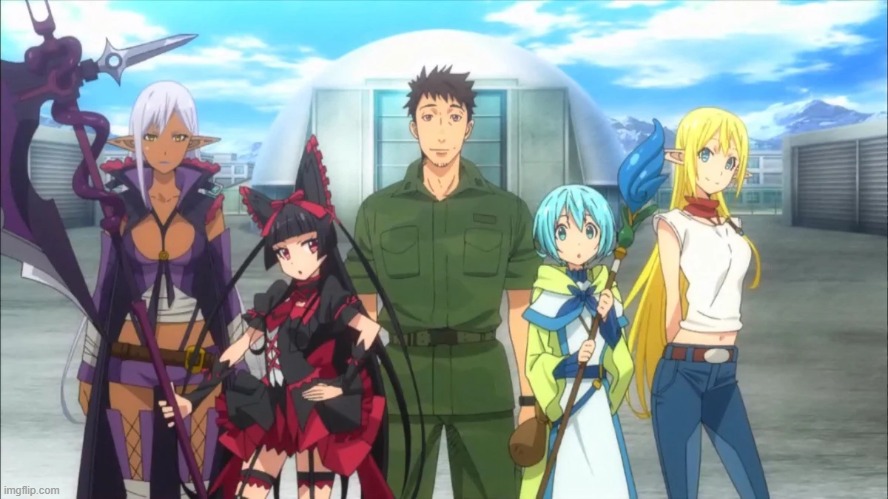 Gate is an Isekai anime where the JSDF encounter medieval fantasy because  of a portal to Modern Japan - Imgflip