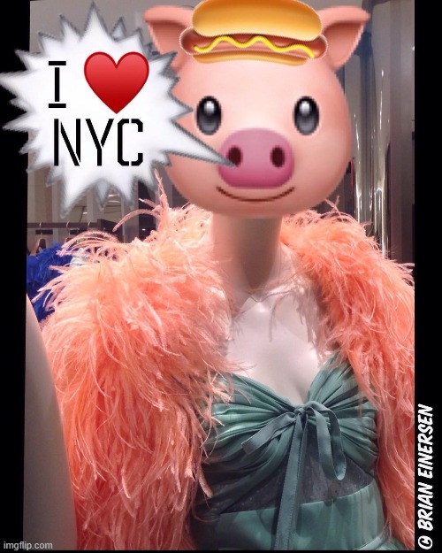 New YorKer | image tagged in fashion,elie saab,piggy peloton,emooji art,brian einersen | made w/ Imgflip meme maker
