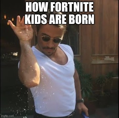 zzsfsdasffgngfh | HOW FORTNITE KIDS ARE BORN | image tagged in salt bae | made w/ Imgflip meme maker