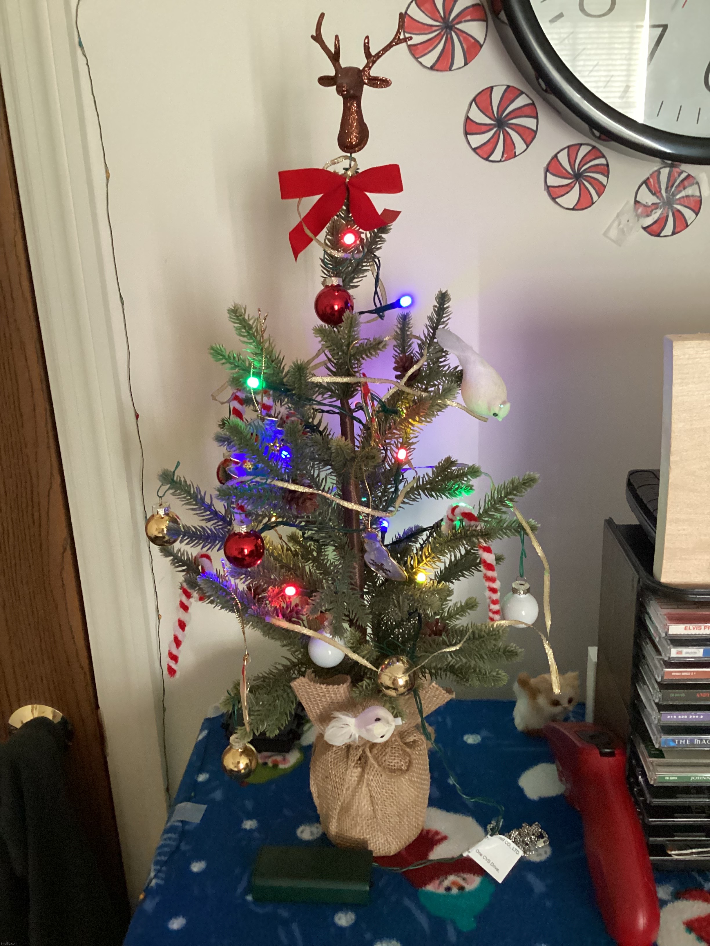 Little mini Christmas tree that I have in my room | image tagged in share your own photos | made w/ Imgflip meme maker