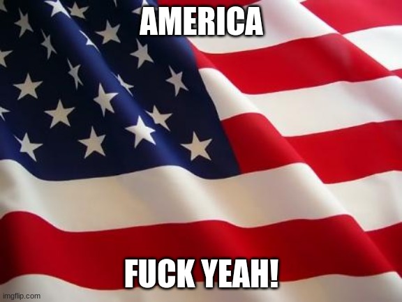 American flag | AMERICA FUCK YEAH! | image tagged in american flag | made w/ Imgflip meme maker