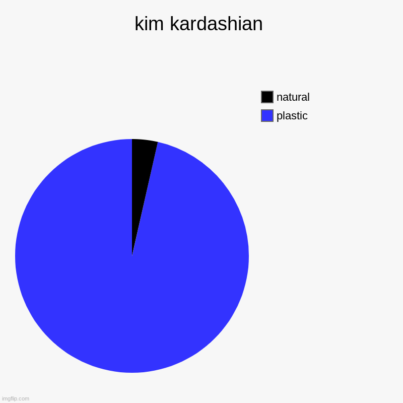 kim kardashian | plastic , natural | image tagged in charts,pie charts | made w/ Imgflip chart maker