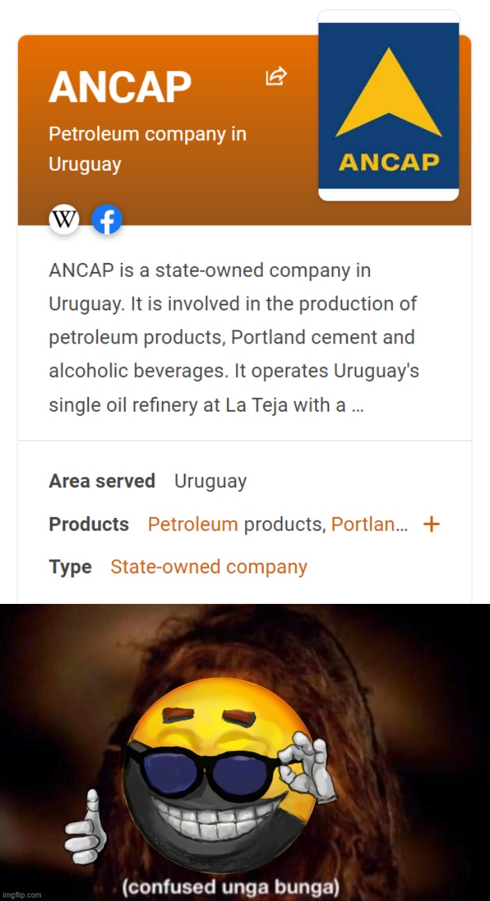 "ANCAP"... "state-owned"... does not compute | image tagged in ancap oil company,confused unga bunga,ancap,state-owned,does not compute,slothbertarian | made w/ Imgflip meme maker