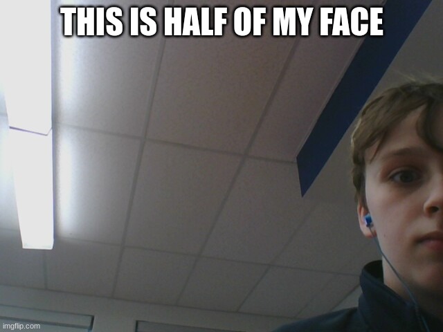 THIS IS HALF OF MY FACE | image tagged in half face,reveal | made w/ Imgflip meme maker